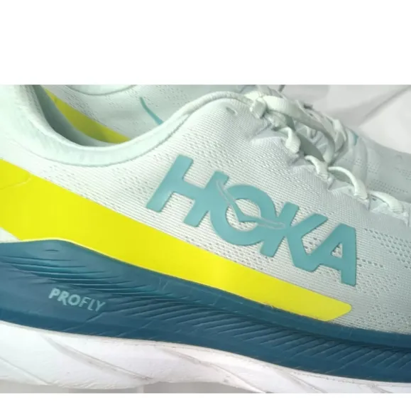 Hoka One One Mach 4 Mens' Running Shoes Size 11 D Blue Glass Evening Primrose