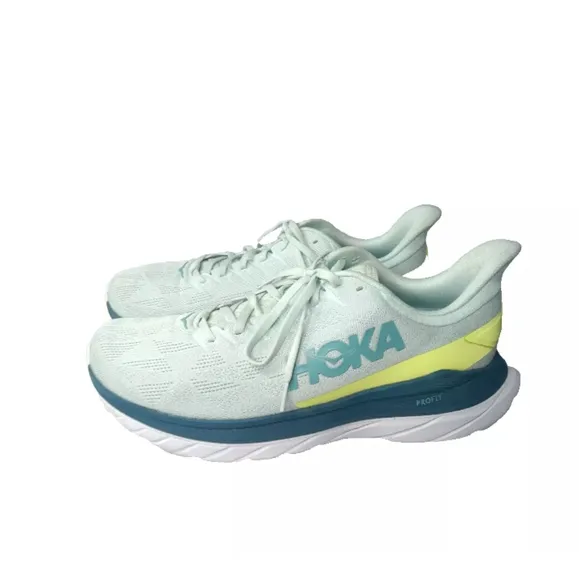 Hoka One One Mach 4 Mens' Running Shoes Size 11 D Blue Glass Evening Primrose