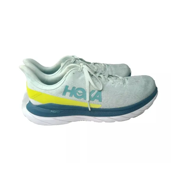 Hoka One One Mach 4 Mens' Running Shoes Size 11 D Blue Glass Evening Primrose