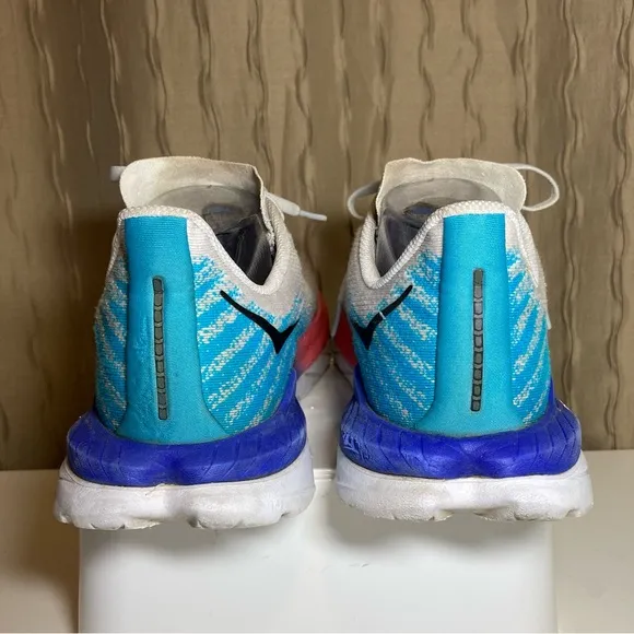 Hoka One One Mach 5 Men's 11 B Running Shoes White Scuba Blue 1127894-WSBB