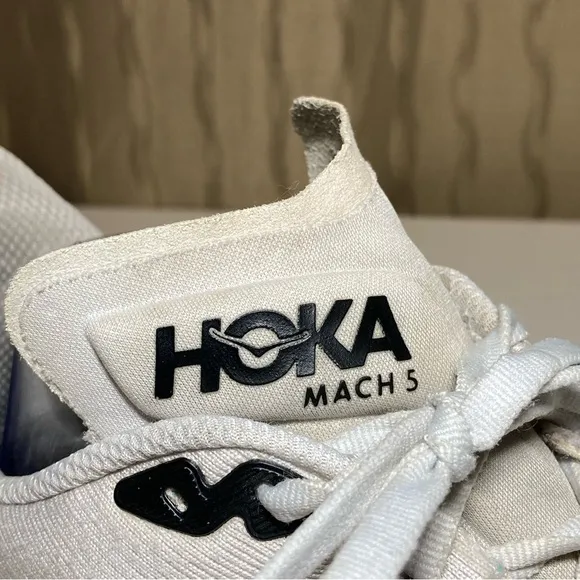 Hoka One One Mach 5 Men's 11 B Running Shoes White Scuba Blue 1127894-WSBB