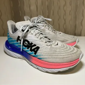 Hoka One One Mach 5 Men's 11 B Running Shoes White Scuba Blue 1127894-WSBB