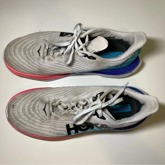 Hoka One One Mach 5 Men's 11 B Running Shoes White Scuba Blue 1127894-WSBB