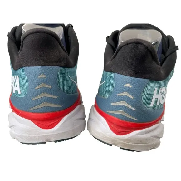 Hoka One One Men's Clifton 8 Teal/Red Running Shoes Size 10D (1119393 RTAR)