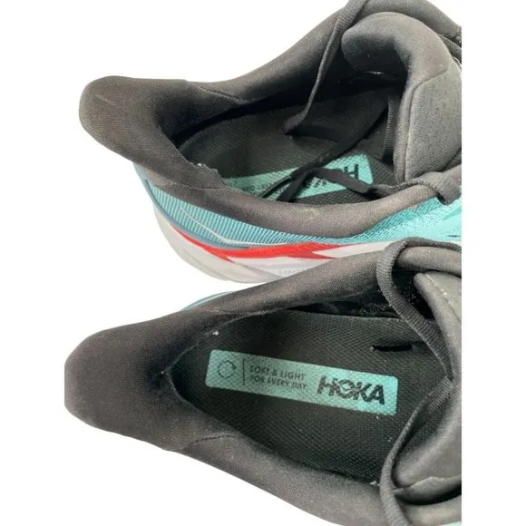 Hoka One One Men's Clifton 8 Teal/Red Running Shoes Size 10D (1119393 RTAR)