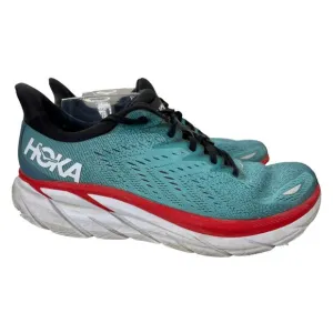 Hoka One One Men's Clifton 8 Teal/Red Running Shoes Size 10D (1119393 RTAR)