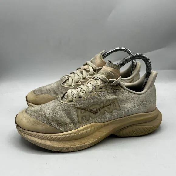 Hoka One One Mens Mach 6 Mens Size 4MD Beige Running Shoes Sneakers 1147790 OKB