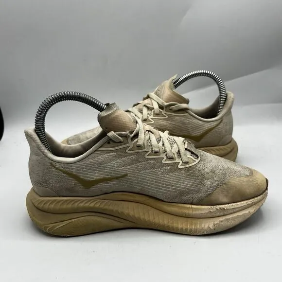Hoka One One Mens Mach 6 Mens Size 4MD Beige Running Shoes Sneakers 1147790 OKB