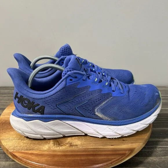 Hoka One One Mens Size 10 D Arahi 5 1115010 DBBCK Blue Running Shoes Sneakers