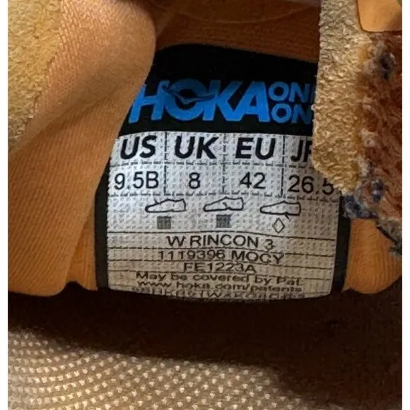 Hoka One One Rincon 3 Womens Sz 9.5 Running Shoes Athletic Sneaker 1119396 MOCY