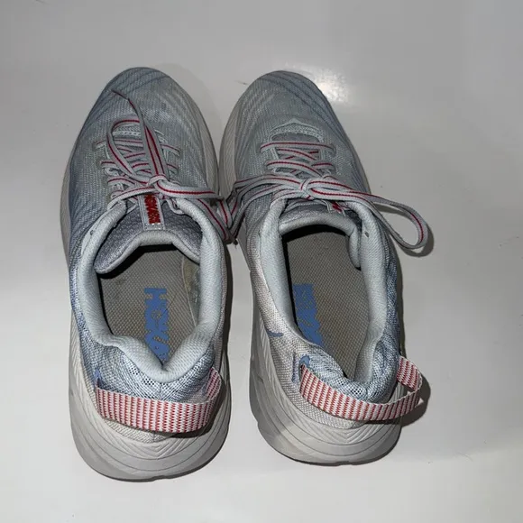 Hoka One One Rincon Gray Blue Red Running Shoes. Women’s size 8.5