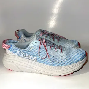 Hoka One One Rincon Gray Blue Red Running Shoes. Women’s size 8.5