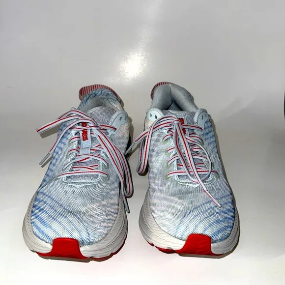 Hoka One One Rincon Gray Blue Red Running Shoes. Women’s size 8.5