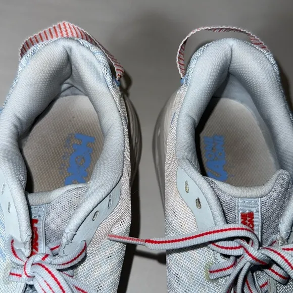 Hoka One One Rincon Gray Blue Red Running Shoes. Women’s size 8.5