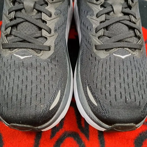 Hoka One One Womens Clifton 8 Sz 9B Running Shoes Black Sneakers 1119394