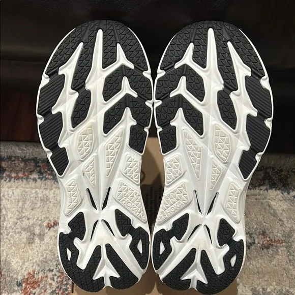 Hoka Pink and White Athletic Shoes with Cushioned Heel