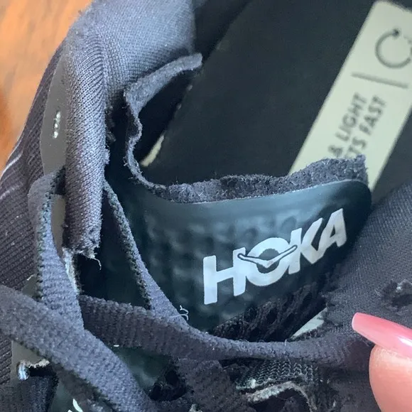 Hoka Rincon 3 Running Shoes Lightweight Cushioned Sneakers Black White Mens 8.5