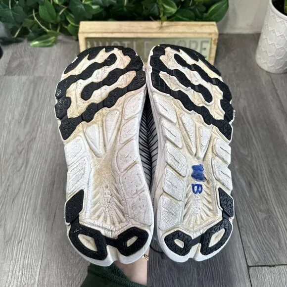 Hoka Rincon 3 Running Shoes Sneakers Black White Women - Sz 8 B