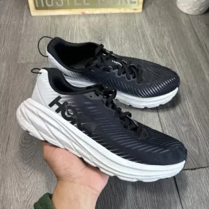 Hoka Rincon 3 Running Shoes Sneakers Black White Women - Sz 8 B