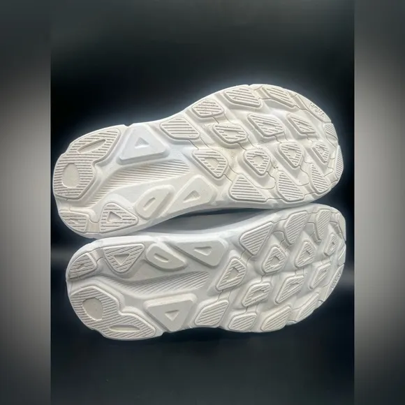Hoka Women's White Running Shoes- Clifton 9, Pre-Owned, Some discoloration, 8D
