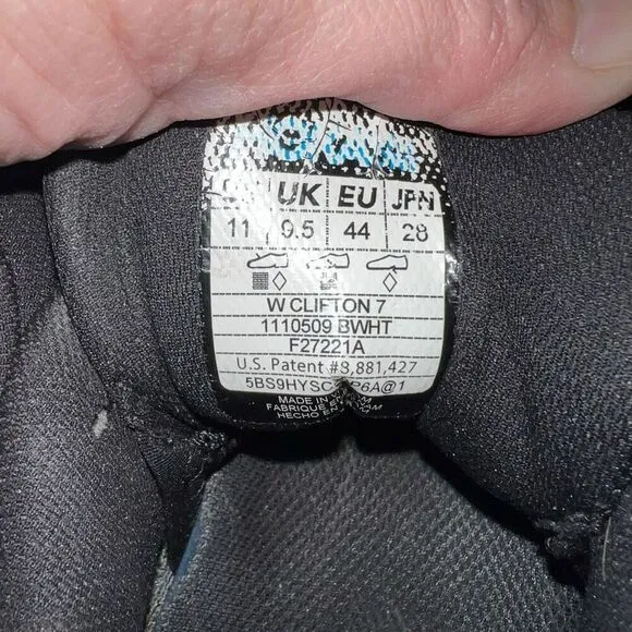Hoka One One Shoes Womens Size 11 Clifton 7 Running Sneakers Shoes Black White