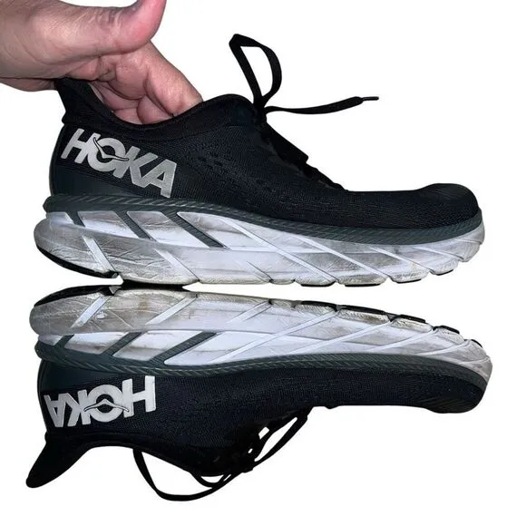 Hoka One One Shoes Womens Size 11 Clifton 7 Running Sneakers Shoes Black White