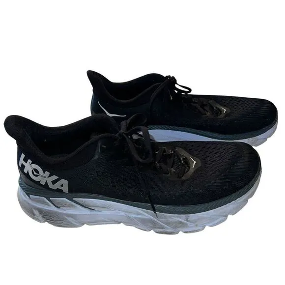 Hoka One One Shoes Womens Size 11 Clifton 7 Running Sneakers Shoes Black White