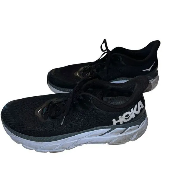 Hoka One One Shoes Womens Size 11 Clifton 7 Running Sneakers Shoes Black White