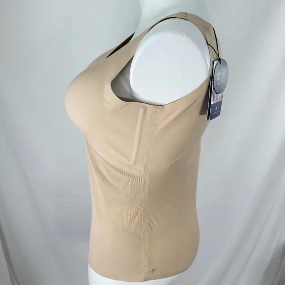 Honeylove Liftwear Tank Womens Size 2X Sand Beige Wide Straps Wireless NWT