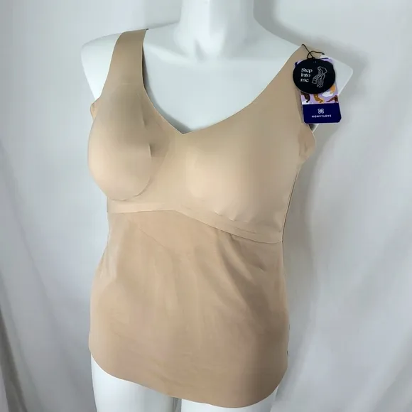 Honeylove Liftwear Tank Womens Size 2X Sand Beige Wide Straps Wireless NWT