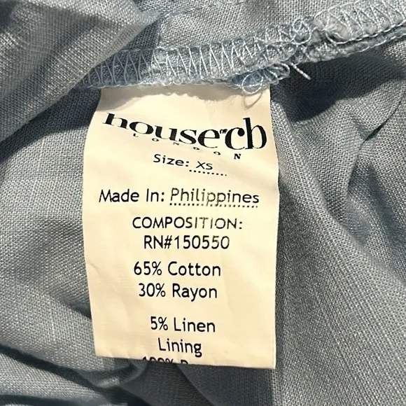 House of CB London Lana Open Back Mini Halter Dress Ruching Baby Blue XS Strappy