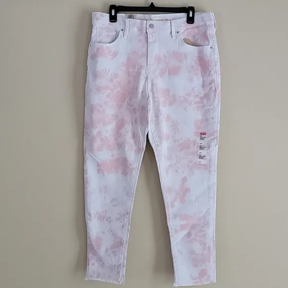 💙HP💙 Levi's High-Rise Rose Overdye Raw Hem Skinny Jeans 16W