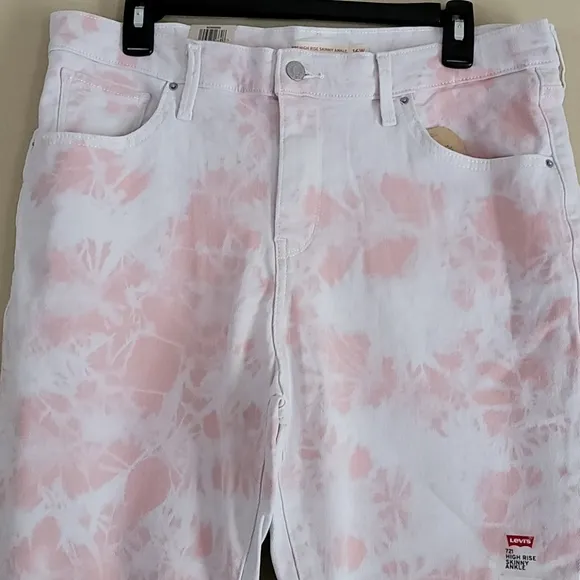 💙HP💙 Levi's High-Rise Rose Overdye Raw Hem Skinny Jeans 16W