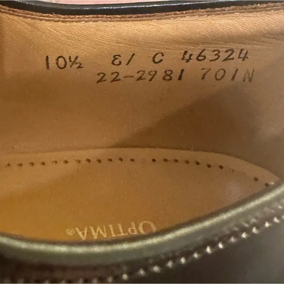 🌟HP🌟VTG 1990s Johnston &amp; Murphy Optima Melton Cap Toe Oxfords USA 10.5