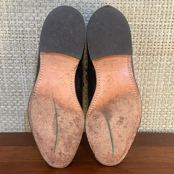 🌟HP🌟VTG 1990s Johnston &amp; Murphy Optima Melton Cap Toe Oxfords USA 10.5
