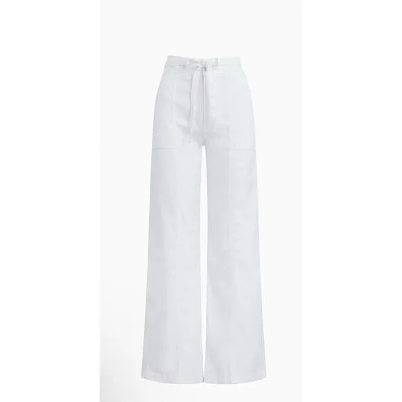 Hudson Jeans Tie Waist Wide Leg in White Size 31 NWOT