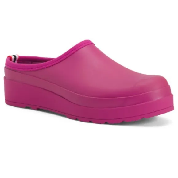 HUNTER Clogs Prismatic Pink Original Play Clogs Platform Waterproof NIB
