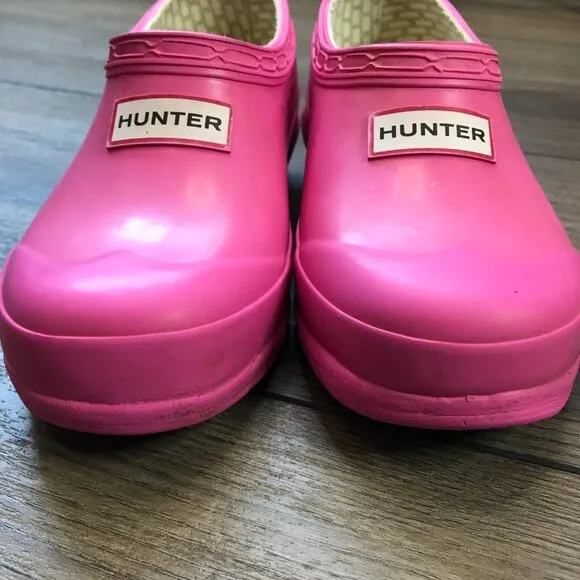 Hunter Pink Waterproof Clogs Little Girls 12/13‎ Rubber Outdoors Rain Camping