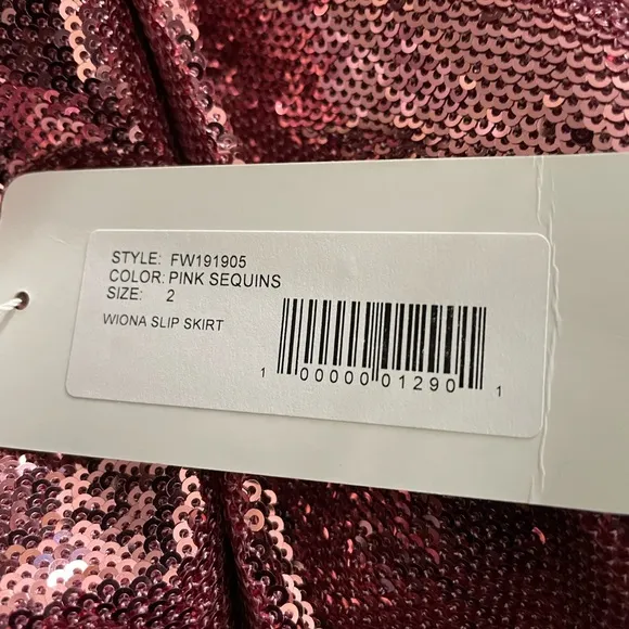 HVN Pink Sequin Wiona Slip Skirt Size 2