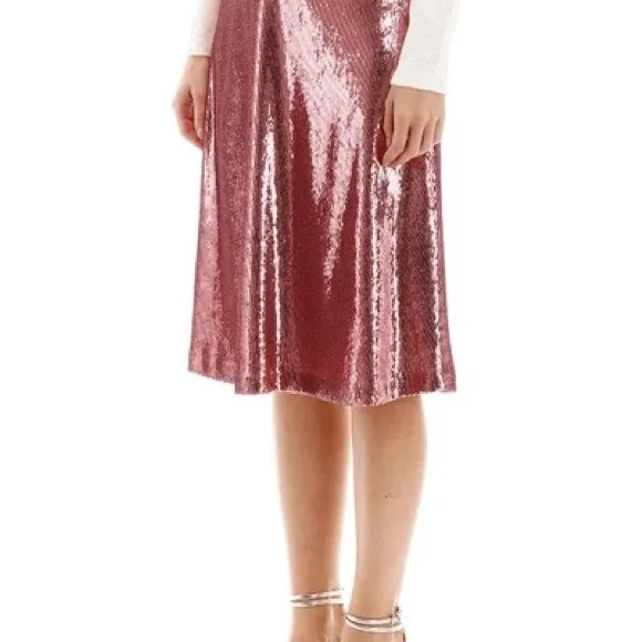 HVN Pink Sequin Wiona Slip Skirt Size 2