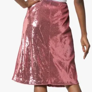 HVN Pink Sequin Wiona Slip Skirt Size 2