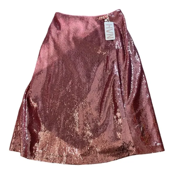 HVN Pink Sequin Wiona Slip Skirt Size 2