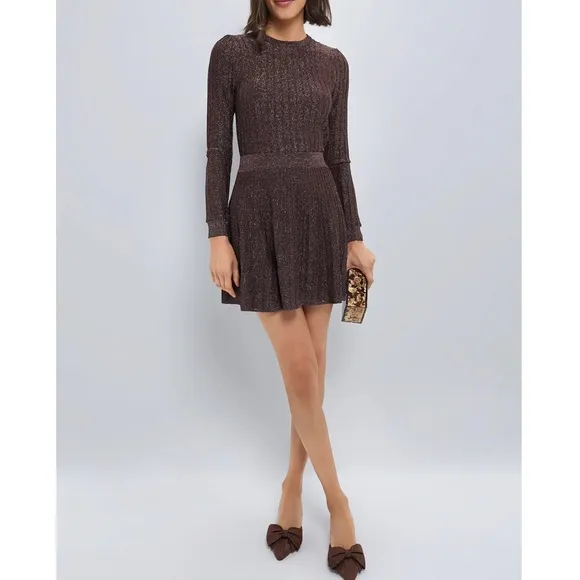 HYACINTH HOUSE Bronze Shimmer Sonia Mini Skirt