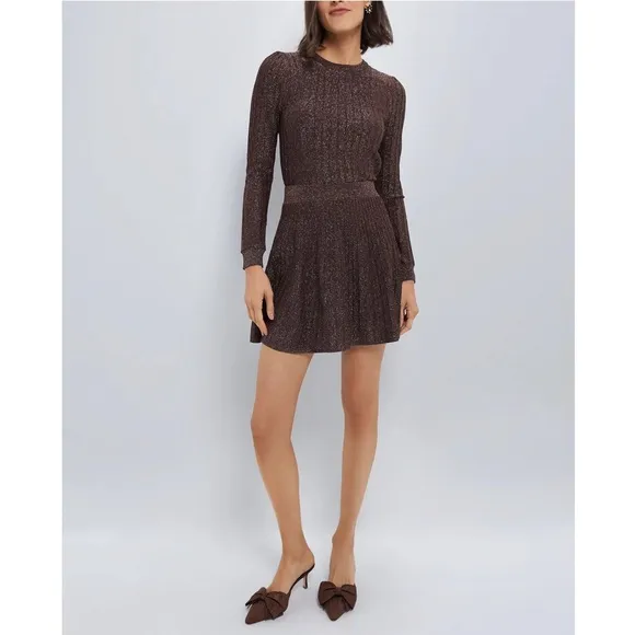 HYACINTH HOUSE Bronze Shimmer Sonia Mini Skirt