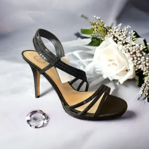 I. Miller Black Sequin Romana Slingback Heels Size 11M New