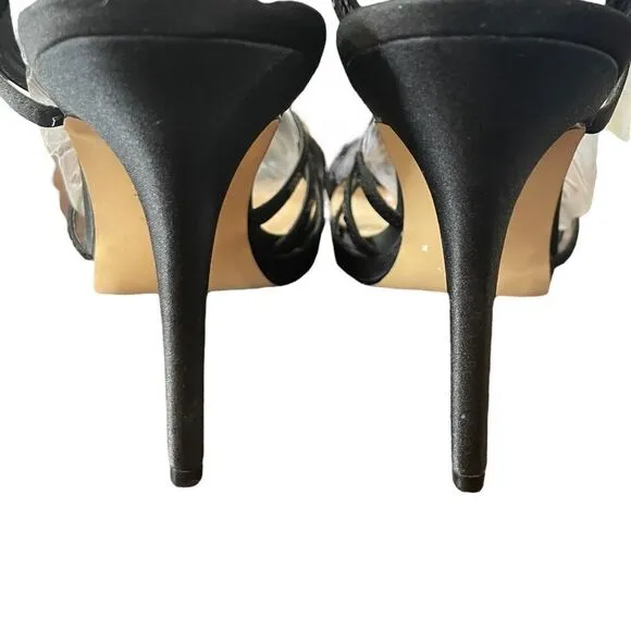 I. Miller Black Sequin Romana Slingback Heels Size 11M New