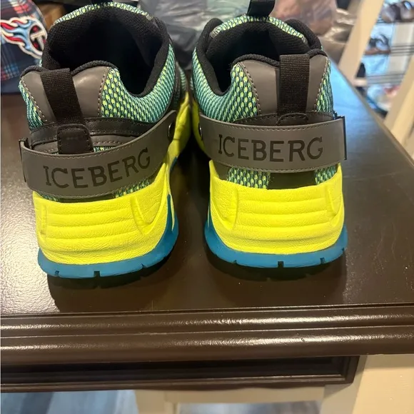 Iceberg Black and Green Athletic Shoes with Modern Sole
