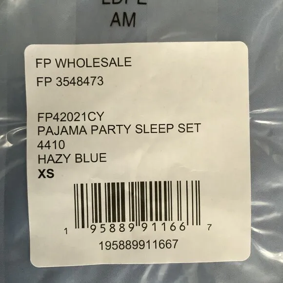 Intimately Free People Hazy Blue Pajama Party Sleep Set XS