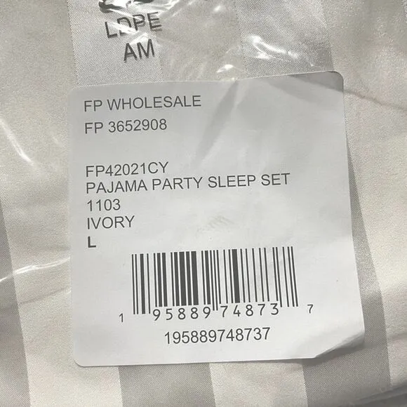 Intimately Free People Pajama L Ivory Pajama Party Sleep Set