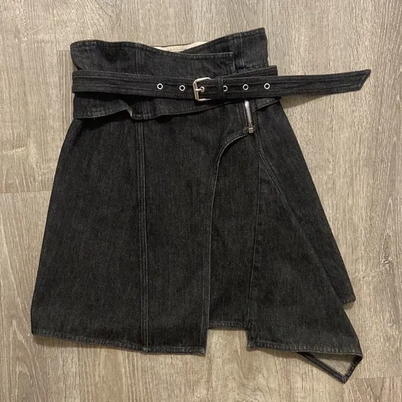 Isabel Marant Asymmetrical Denim Wrap Skirt